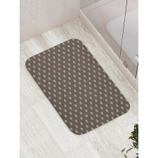 Simple Retro Flowers Bath Mat