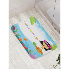 Hula Girl on a Turtle Bath Mat