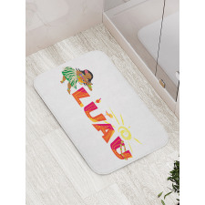 Hula Dancer with a Ukulele Bath Mat