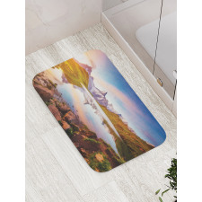 Tranquil Lake Sunrise Bath Mat