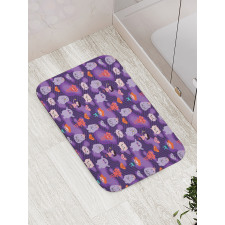 Funky Hearts and Creatures Bath Mat