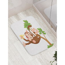 Monkey with Banana Tree Bath Mat