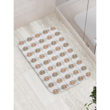 Basic Hand Drawn Leaves Art Bath Mat