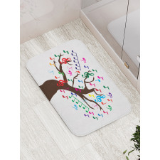 Tree with Colorful Items Bath Mat