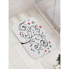 Romantic Tree and Hearts Bath Mat