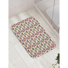 Flowers and Snakes Ornaments Bath Mat