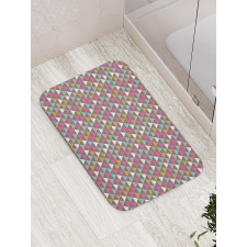 Colorful Vintage Triangles Bath Mat