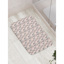 Deer Skull Feathers Motifs Bath Mat