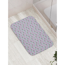 Romance Love Motifs Dots Bath Mat