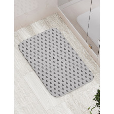 Grid Rose Flowers Motifs Bath Mat