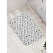 Cartoon Kittens with Glasses Bath Mat