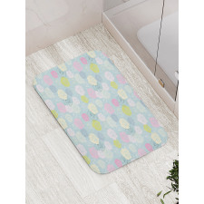 Pastel Colored Rose Flowers Bath Mat