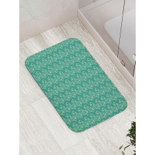 Shapes in Damask Pattern Bath Mat