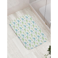 Art Rose Flowers and Leaves Bath Mat