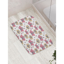 Soft Orchid Flowers and Buds Bath Mat