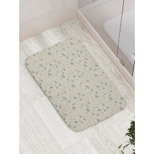 Leafy and Floral Curlicue Bath Mat