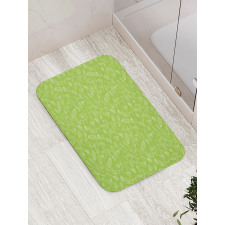 Simplistic Outline Flowers Bath Mat