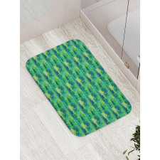 Green Monochrome Triangles Bath Mat