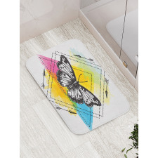 Geometric Butterfly Form Bath Mat