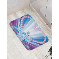 Valentines Roses Heart Bath Mat