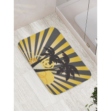 Contemporary Palm Trees Bath Mat