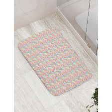 Colorful Stars and Dots Bath Mat