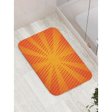 Half Tone Dots Retro Rays Bath Mat