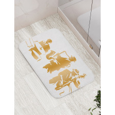 Jazz Band Blues Music Bath Mat