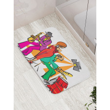 Jazz Band on Stage Bath Mat