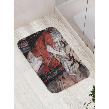 Grunge Jazz Musician Bath Mat