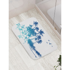 Hibiscus Flower Trees Bath Mat