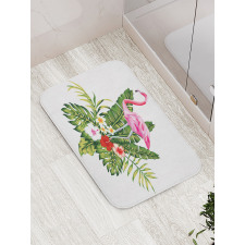 Flamingo and Flowers Bath Mat