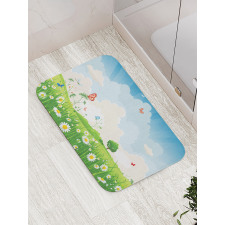 Spring Time Sunny Landscape Bath Mat