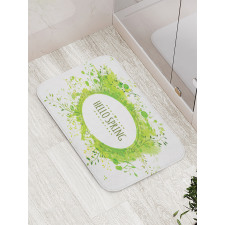 Green Leaves Corolla Circle Bath Mat