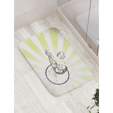 Girl Hitting the Ball Bath Mat