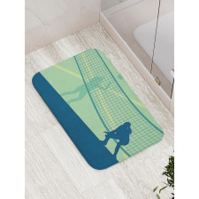 Females Competing Scene Bath Mat