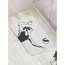 Close Up Lady Portrait Bath Mat