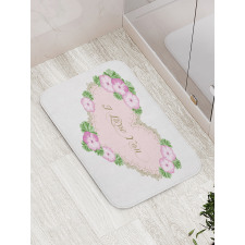 Heart Shaped Vintage Art Bath Mat