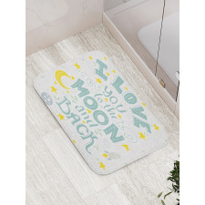 Crescent Moon Planets Bath Mat