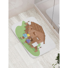 2 Kids Heading to Lodge Bath Mat