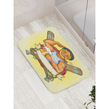 Cartoon Style Sailor Bath Mat