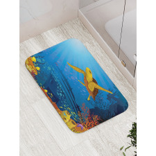 Coral Reef Fish Turtle Bath Mat