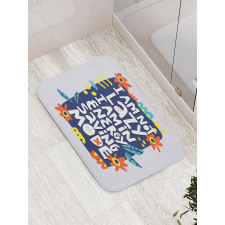 Flowers Leaves Energy Bath Mat