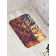 Sunset Forest Trees Bath Mat