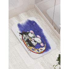 Valentines Couple Wedding Bath Mat