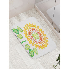 Sunflower Mandala Design Bath Mat
