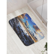 Full Moon Dark Clouds Bath Mat