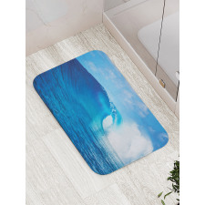 Cloudy Summer Sky Wavy Bath Mat