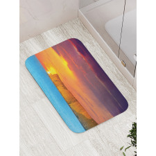 Sea Sunset with Cliffs Bath Mat