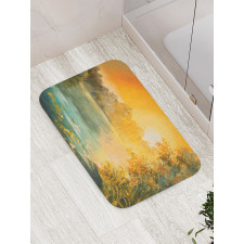 Retro Lake Scenery Art Bath Mat